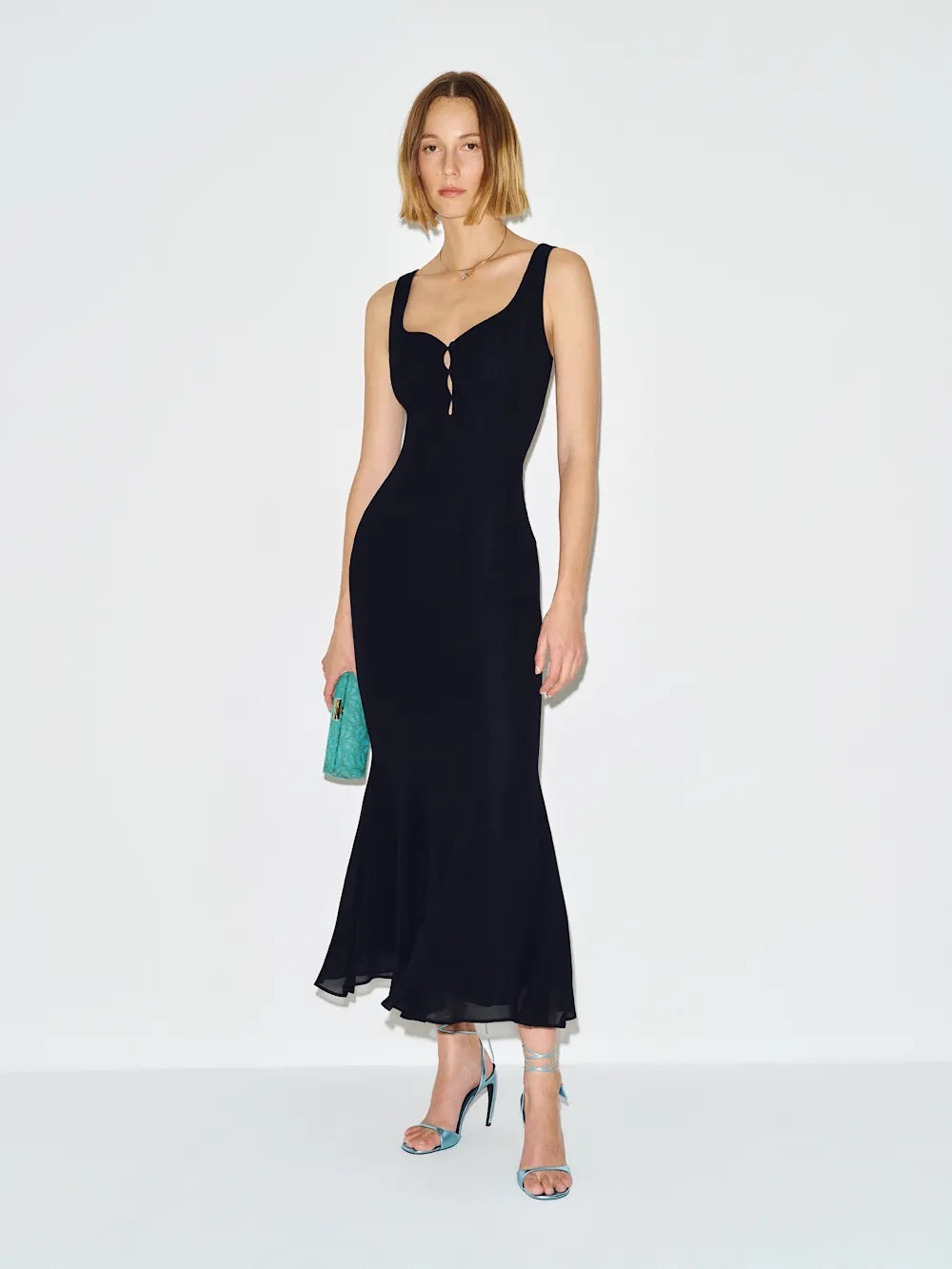 Reformation Black Scoop-Neck Maxi Dress